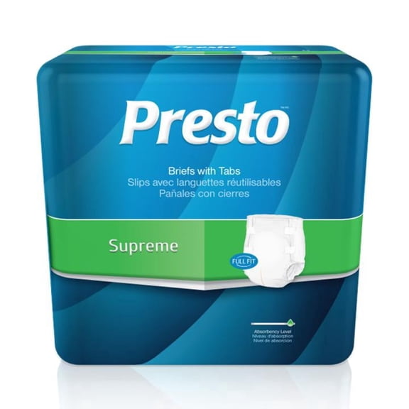 Presto Supreme Brief, Medium, 32 Inch -44 Inch, 16 Count