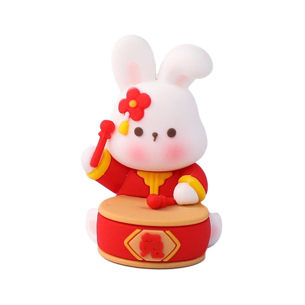 Bonitas figuras de conejo en miniatura, manualidades, figuras de animales, colección de adornos para Estilo D
