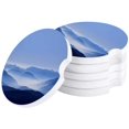 thumbnail image 1 of RYLABLUE Mountain Peaks Surrounded by Mist Set of 2 Car Coaster for Drinks, Absorbent Ceramic Stone Coasters Cup Mat with Cork Base for Home Kitchen Room Coffee Table Bar Decor, 1 of 5
