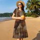 thumbnail image 4 of Balery Oil Painting Chicken And Duck Vestidos sueltos de manga corta para mujer, vestidos de verano 2025, vestidos casuales de corte A con vuelo., 4 of 6