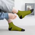 thumbnail image 2 of Rateoe Olive Pattern Quarter Crew Socks,Toe Seamed Ankle Socks,Cotton Cushioned Breathable Athletic Crew Sports Socks, 2 of 7
