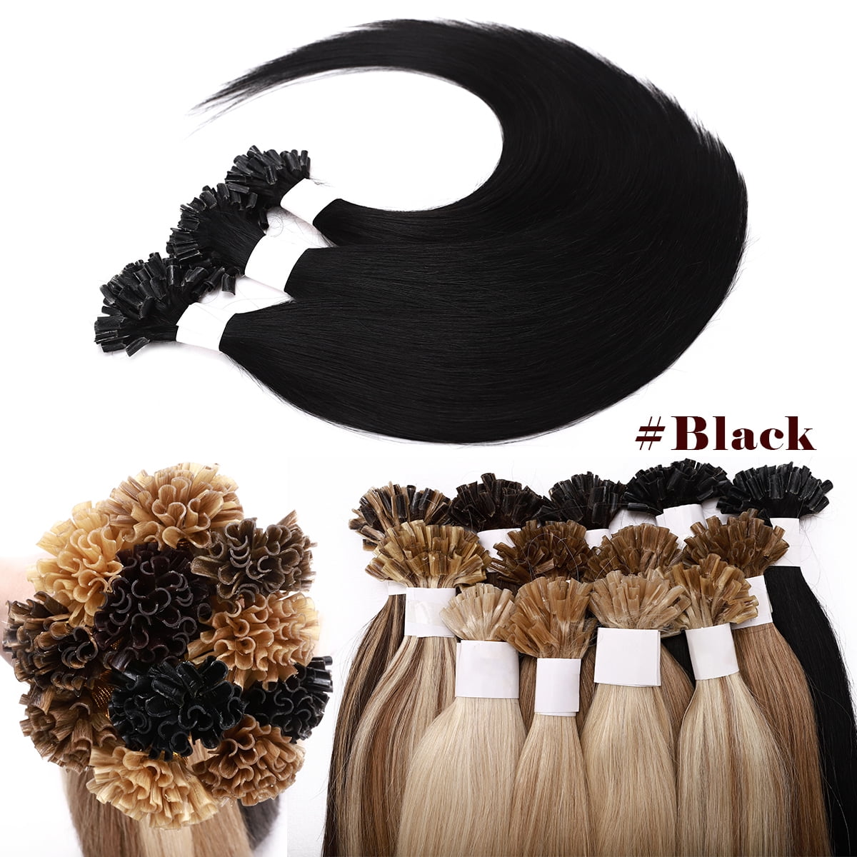 SEGO U Tip Hair Extensions Pre Bonded Fusion Hairpieces 100% Remy Human Hair U-tip Nail Tipped Keratin Glue Stick Microlink Blonde Hair Extension for Women 50 Strands