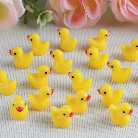 Raindrops 60 Pcs Fairy Garden Ducks Statue Baby 1.70X1.50X1.20CM Yellow