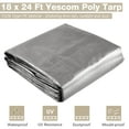 thumbnail image 2 of Yescom 18x24FT 10-Mil Plastic Tarp Waterproof Heavy Duty with 25PCS 8" Ball Bungee Cords Shade Canopy Boat Pickup Truck Bed Cover, 2 of 12
