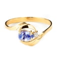 thumbnail image 2 of Galaxy Gold 14K Yellow Gold Natural Diamonds and Pear-Shaped Tanzanite Ring - December Birthstone - Balance & Intuition - Sizes 5.5 to 11 - Fine Jewelry for Women, 2 of 5