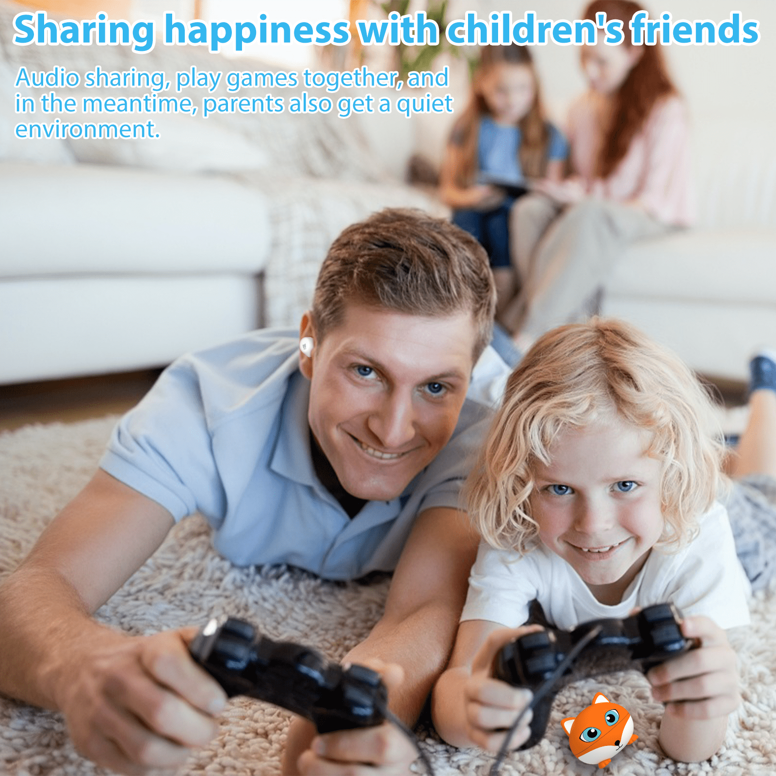 Kids Wireless Earbuds, Bluetooth Headphones for Kids with Mic, 85dB Volume Limitted, Touch Control, Long Battery Life, Small Ear Buds for Girls Boys Teen, Earbuds for School Travel