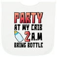 thumbnail image 2 of Inktastic Party at My Crib 2 A.m. Bring Bottle Baby Humor Baby Terry Cloth Bib, 2 of 3