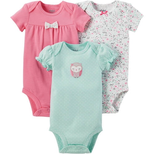 Child Of Mine By Carter's Newborn Baby Girl 3 Pack Bodysuit - Walmart.com