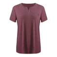 thumbnail image 4 of Naughtyhood V Neck T Shirts for Women!Woman Plus Size Tops 2024 Short Sleeve V-Neck Shirts Casual Loose T-shirt Summer Short Sleeve Blouse Women's V Neck T Shirts, 4 of 4