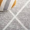 thumbnail image 2 of SAFAVIEH Berber Lidija Abstract Polyester Shag Area Rug, Ivory/Grey, 5'5" x 5'5" Square, 2 of 5