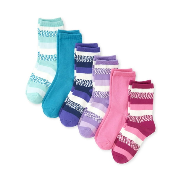 The Children's Place The Childrens Place Girls Socks, 6 Pack Crew