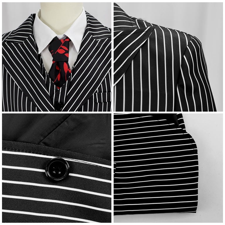 Zuiteh Gomez Halloween Costume, Season 2 Cosplay Black White Striped Uniform Fancy Dress Halloween Superhero Costume Bodysuit Jumpsuits for Adult Zuiteh Gomez Halloween Costume, Season 2 Cosplay Black White Striped Uniform Fancy Dress Halloween Superhero Costume Bodysuit Jumpsuits for Adult