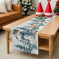 thumbnail image 6 of Christmas Table Runner Deer Snowman Table Runners Pine Tree Squirrel Snowy Forest Cotton Linen Dresser Scarf Kitchen Dining Table Decor for Christmas Holiday Party Decor 13x36 Inch, 6 of 9
