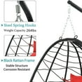 thumbnail image 6 of Clearance! Hanging Wicker Egg Chair, Outdoor Patio Hanging Chairs with Stand, UV Resistant Hammock Chair with Comfortable Cushion, Durable Indoor Swing Egg Chair for Bedroom, Garden, Backyard, 6 of 7