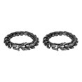 thumbnail image 1 of Thinsony Distinctive Gothic Punk Dragon Scale Bangle 48 inches Cool and Contemporary Black 8.26 Inch 2Set, 1 of 6