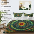 thumbnail image 3 of Green Gradient Tie Dye Art Bedding Duvet Cover Set King Size 4 Pieces Abstract Watercolor Dyeing Bedding Set with Zipper Closure, 1 Comforter Cover 92x106 Inches 1 Flat Sheet & 2 Pillow Cases, 3 of 7