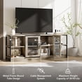 thumbnail image 6 of Farmhouse TV Stand for 65/75 inch TV, Entertainment Center with Storage Cabinet, Industrial TV Console Cabinet with Mesh Doors, 63" Rustic TV Media Console Table for Living Room, 6 of 8