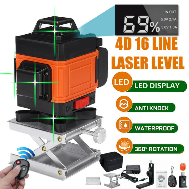 4D Green Line Laser, Rechargeable Self Leveling Laser Level for  Construction, Auto Leveling Laser Level Kit with 16 Lines, 360 Degree  Alignment Laser Leveler Tool for Indoor & Outdoor - Walmart.com