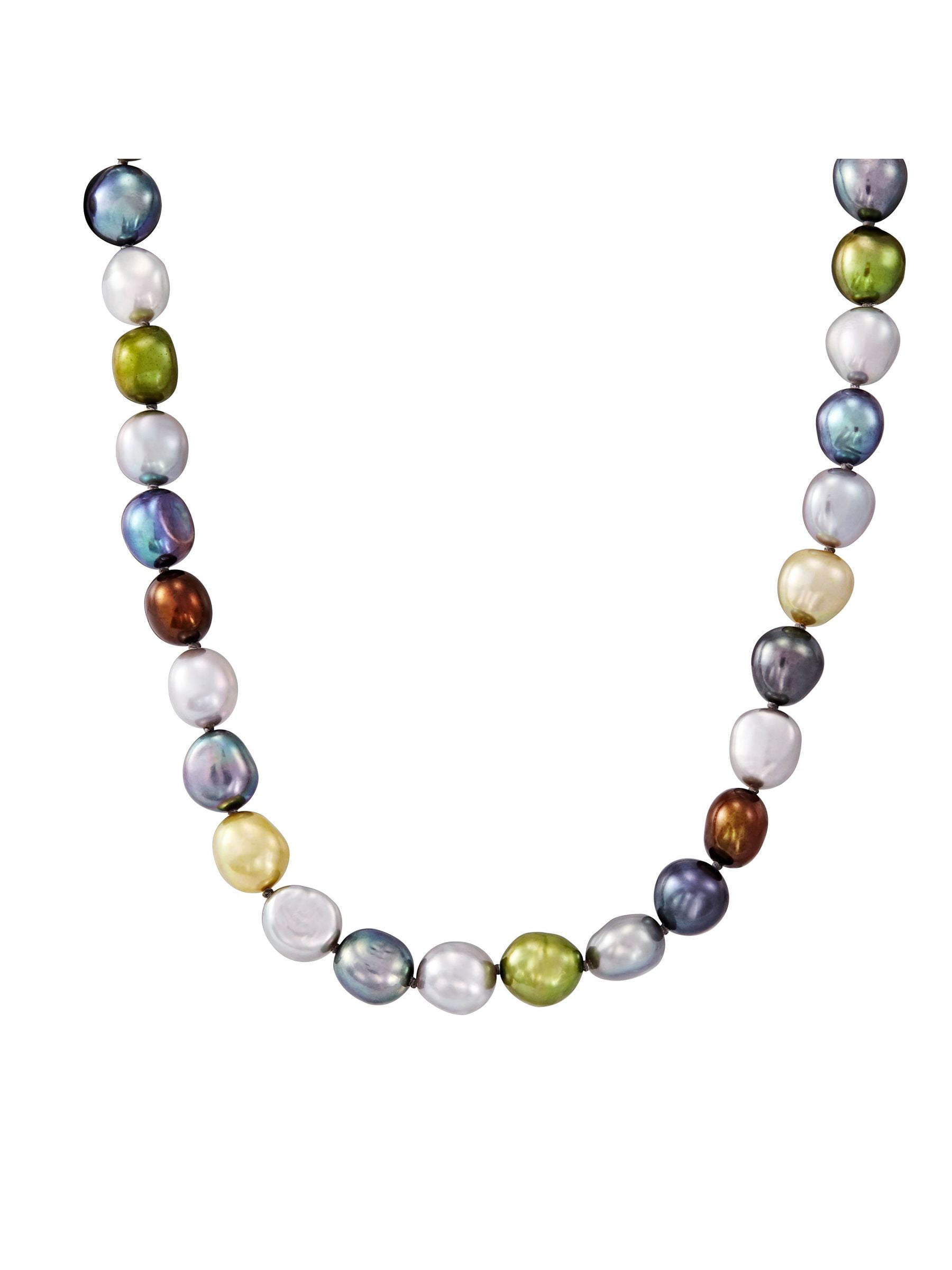 Honora Genuine Multicolored Fresh Water Pearl 18"-20"in Sterling Silver Necklace 
