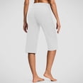 thumbnail image 4 of Lumtrix Bermuda Shorts For Women With Pockets Below Knee Length Women'S High Waisted Stretch Long Shorts Walking Casual Capris White 2XL, 4 of 6