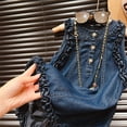 thumbnail image 5 of LYMAYTER ‌‌‌‌‌Toddler Little Girls Summer Denim Dress Loose Fit Pleated Hem - Casual Kids Dress 2-8Y, 5 of 8