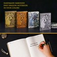 thumbnail image 3 of Cuaderno DND Dragon 3D de piel grabada con bolígrafo, tamaño A5, 3 of 6