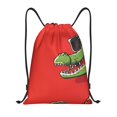 thumbnail image 1 of Xecao Cool Crocodile With Sunglasses Pattern Sports Drawstring Backpack - String Swim Gym Bag with Wet Proof Pocket for Women&Men-Small, 1 of 6
