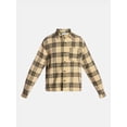 thumbnail image 5 of No Boundaries Boxy Fit Grunge Flannel Shirt with Long Sleeves, Men's XS-4XLT, 5 of 5