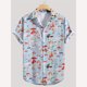 thumbnail image 3 of Camisa con estampado 3D de hongos a la moda para hombre, informal, abotonada, de manga corta, para verano, hawaianas, unisex, 3 of 5