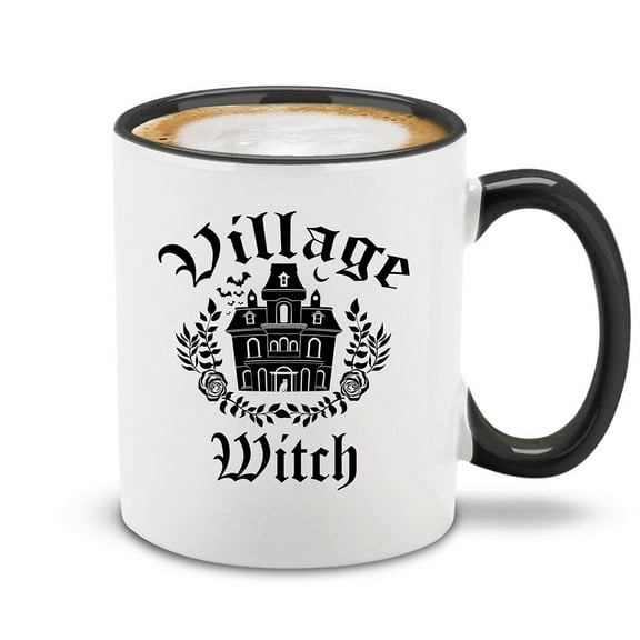 Shop4Ever Village Witch Novelty Ceramic Coffee Mug Tea Cup Halloween Gift (Black Handle 11 oz.)
