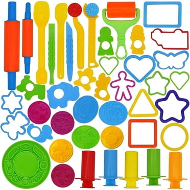 Joyfy 44-Piece Clay Tools Set for Kids,Clay Accessories with Various Plastic Molds, Rolling Pins, Cutters for Toddlers