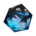 thumbnail image 1 of Hyasfey Liquid Core Resin Dice Sharp Edge 20 Sides Dice Golden Silver-color Number Polyhedral Dice Quicksand Multi-sides D20 Dice RPG Board Game Dice Prop, 1 of 8
