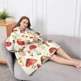 thumbnail image 5 of Oversized Wearable Blanket Hoodie,Red Mushroom Floral Light Beige Pattern Sherpa Blanket Hoodie with Super Pockets,Super Warm Fuzzy Pullover for Women & Men, 5 of 6