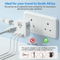thumbnail image 4 of Unidapt South Africa Power Adapter, Type M Plug with 3 US Outlets, 2 USB A QC 3.0 & 1 USB C 20W PD – Fast Charger for Travel to Bhutan, Botswana, Namibia, Nepal, 4 of 7