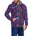 thumbnail image 2 of Honeii Bright Purple Butterflies Print Hoodies for Men, Pullover & Full Zip, Breathable Zip up Hoodie, Sweatshirt-3X-Large, 2 of 5