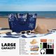 thumbnail image 5 of Fotbe Christmas Blue Bolsa de Viaje para Playa - Resistente al Agua, Bolsa Tote de Gran Capacidad y Ligera con 7 Bolsillos para Mujeres y Hombres, 5 of 7