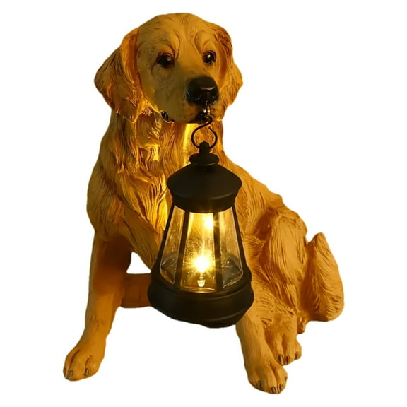 Solar-Powered Golden Retriever Statue with LED Lights - Charm & Function, Halloween/Christmas Garden/Lawn Decor, Perfect Xmas Gift for Pet Lovers