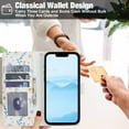 thumbnail image 3 of Dteck for iPhone 12 Wallet Case with Card Holder, Shockproof PU Leather Flip Cover with RFID Blocking Protective Phone Case with 3 Card Slots Kickstand & Wrist Strap for Women and Men, E, 3 of 8
