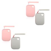 Langgg 2pack/lot Silicone Dog Treat Pack Safe Durable For Dog Walking Dog Treat Pouch Silica Gel Pet Snack Pack Non-toxic Grey+Pink 2Set