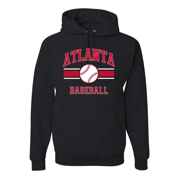 Wild Bobby City of Atlanta Baseball Fantasy Fan Sports Unisex Hoodie Sweatshirt, Black, Small