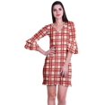 thumbnail image 1 of Moomaya Robe Courte Imprimée pour Femmes, Manches Évasées, Coupe Droite, Robes pour Femmes, Vêtements d'Été Décontractés, 1 of 6