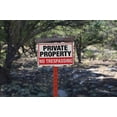 thumbnail image 3 of Large No Trespassing Signs Private Property Metal 10x14 Inch Rust Free Aluminum,Durable/Weatherproof Up to 8 Years Outdoor for Home (4-Pack), 3 of 8