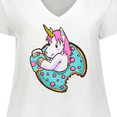 thumbnail image 4 of Inktastic Unicorn Donut Women's Plus Size V-Neck T-Shirt, 4 of 5