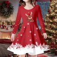 thumbnail image 2 of LUOGENLI Dresses for Girls 14-16 for Kids Toddler Girls Christmas Trees Deer Print Christmas Long Sleeve Party Princess Dress Girls Dresses 10-12 White Girls Dresses Red 8-9 Years, 2 of 5