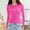 Hot Pink, variant on SNKSDGM Women's Tops 3/4 Sleeve Loose fit Women’S Slim Tops Long Sleeve Round Neck Crop Top Tee Shirt Basic Solid Tight Slim fit Cropped Shirt Workout Yoga Womens Tops Dressy Casual with Collar