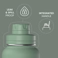 thumbnail image 3 of Hydrapeak 32oz Sport Insulated Water Bottle with Straw & Chug Lid, Leak & Spill Proof, Keeps Drinks Cold for 24 Hours, Hot for 12 Hours, Premium Stainless Steel Water Bottles (32oz, Sage Leaf), 3 of 6