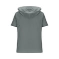 thumbnail image 4 of VSSSJ Men's Short Sleeve Hoodies Button Up Cotton Linen Shirts Casual Hooded Pockets Loose Lightweight Summer Beach Shirt Tops Gray XXL, 4 of 5