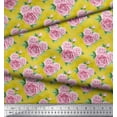 thumbnail image 2 of Soimoi Poly Georgette Fabric Check,Leaves & Rose Floral Print Fabric by The Yard 52 Inch Wide, 2 of 3
