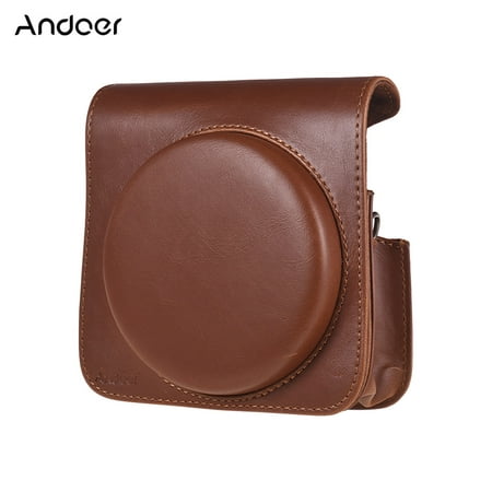 Image of Protective Case PU Leather Bag with Adjustable Strap for Fujifilm Instax Square SQ6 Instant Film Camera Brown