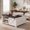 Vintage White, variant on 31.5" Square Lift Top Wood Coffee Table with Sliding Doors, Farmhouse Center Table with Large Hidden Storage Cabinet & Shelves, White Tea Table for Living Room, Home Office